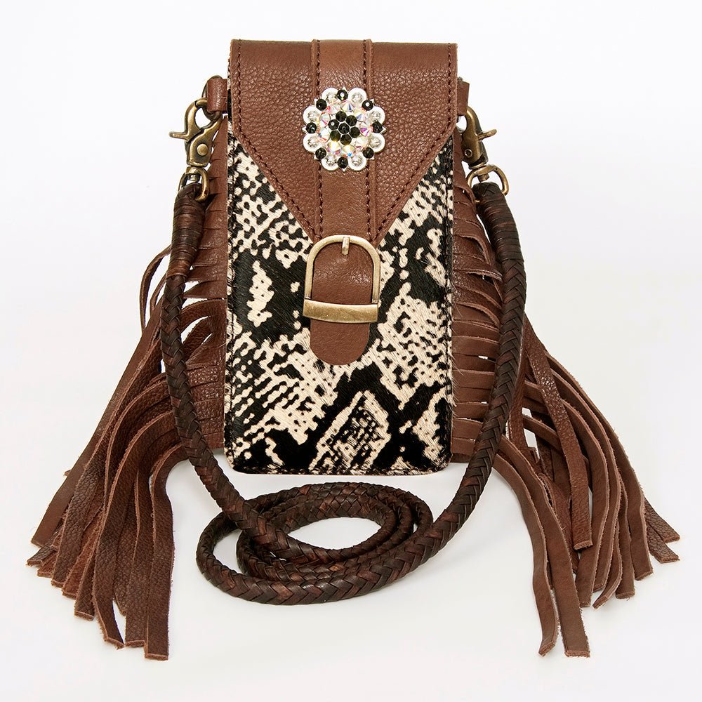 American Darling Cell Phone Holder Hair On Genuine Leather women bag western handbag purse