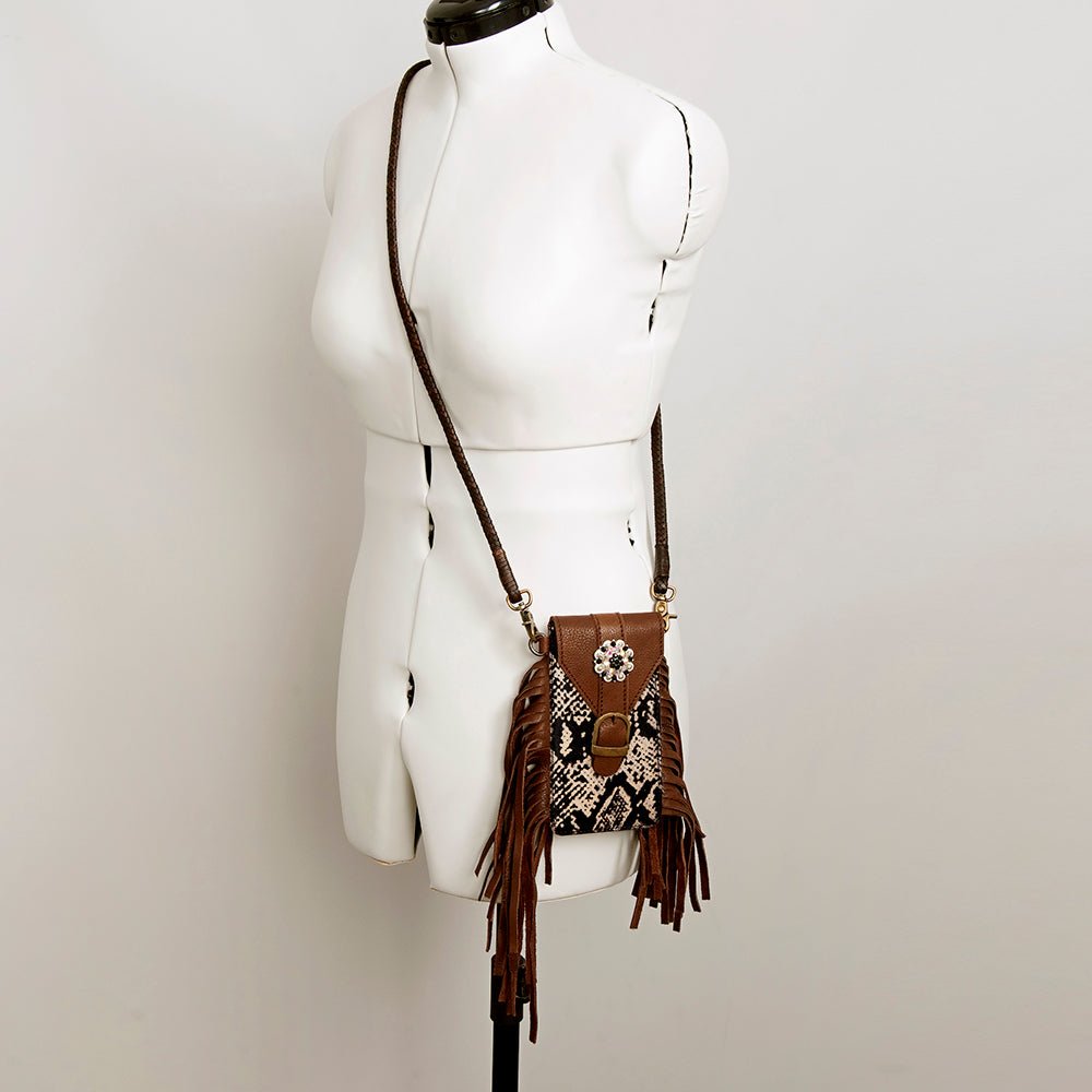 American Darling Cell Phone Holder Hair On Genuine Leather women bag western handbag purse