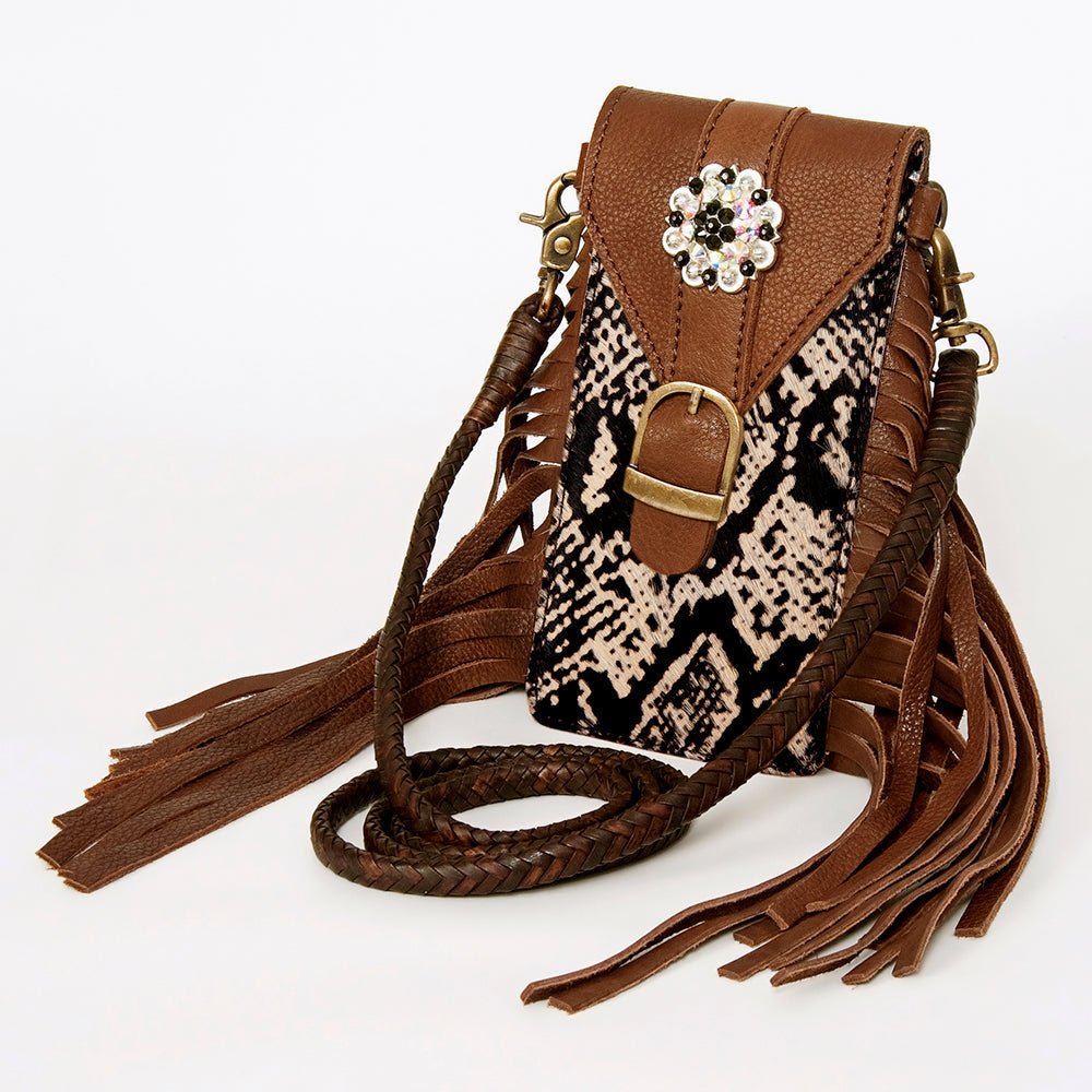 American Darling Cell Phone Holder Hair On Genuine Leather women bag western handbag purse