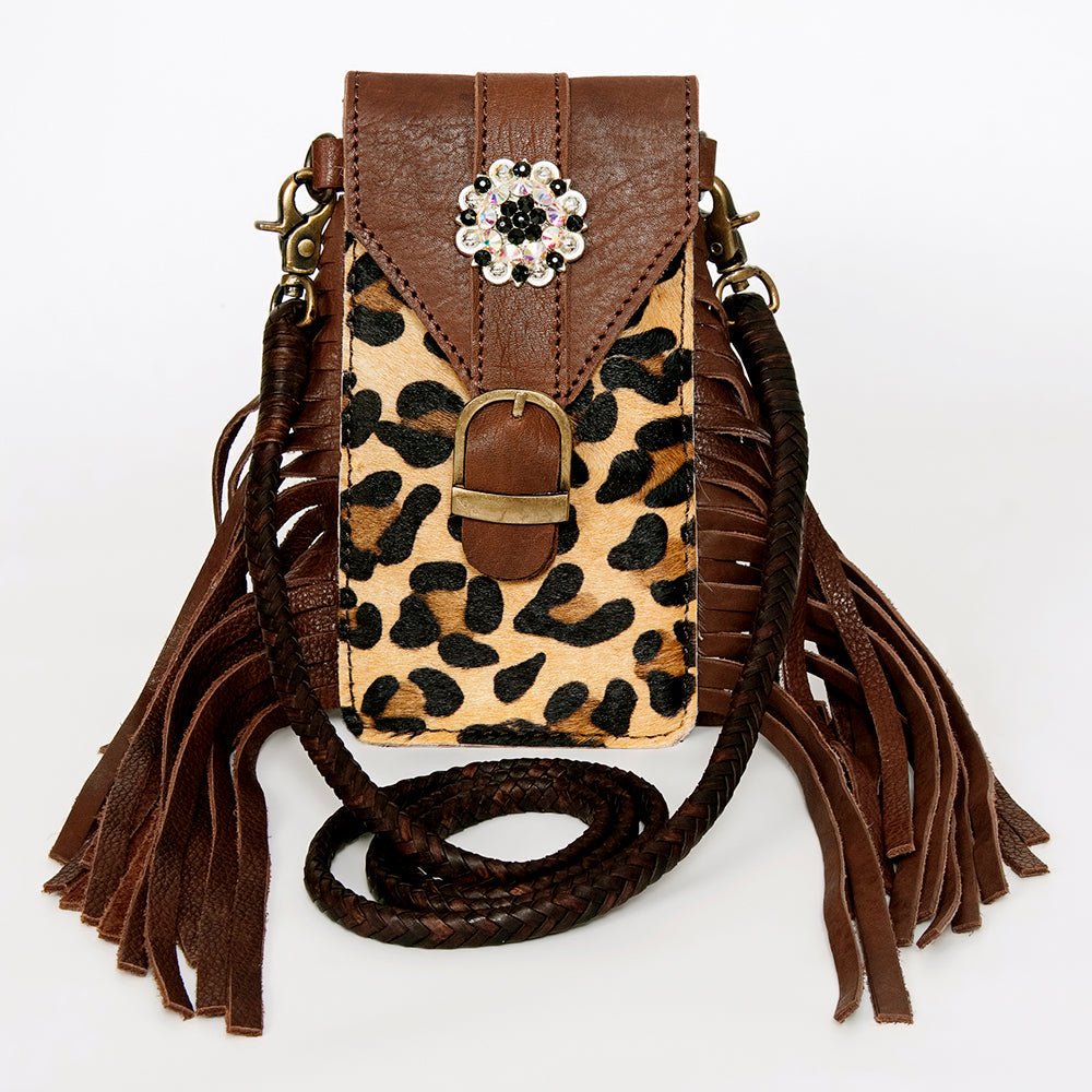 American Darling Cell Phone Holder Hair On Genuine Leather women bag western handbag purse