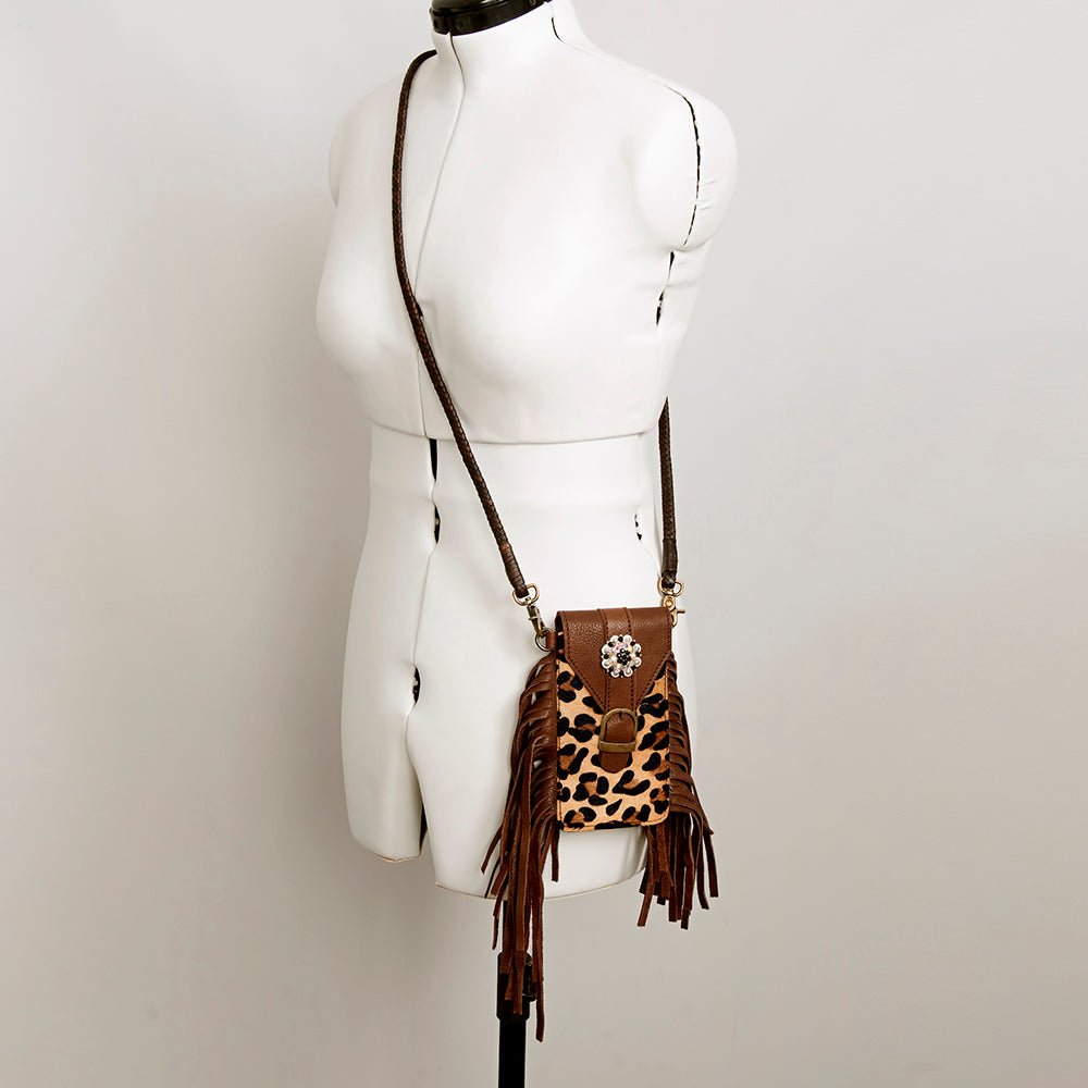 American Darling Cell Phone Holder Hair On Genuine Leather women bag western handbag purse