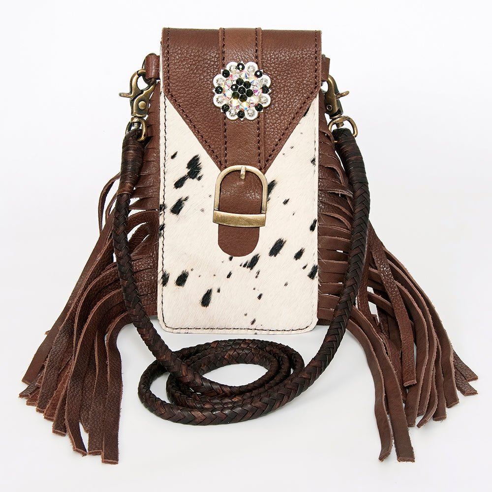 American Darling Cell Phone Holder Hair On Genuine Leather women bag western handbag purse