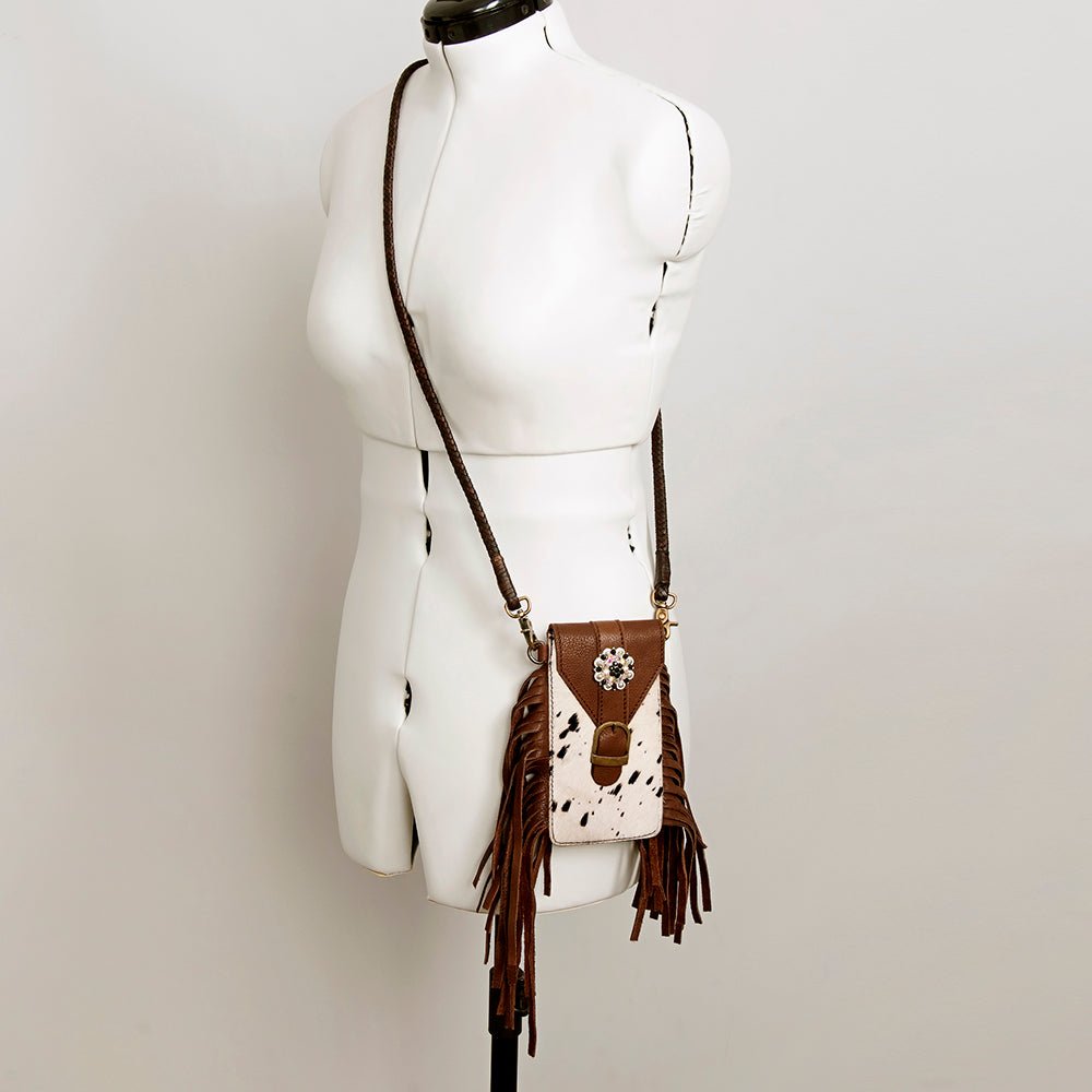 American Darling Cell Phone Holder Hair On Genuine Leather women bag western handbag purse