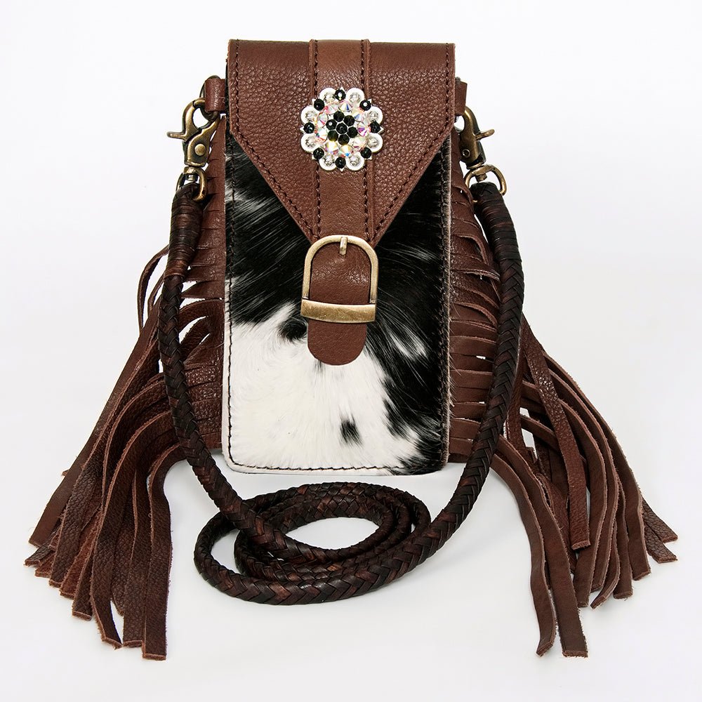 American Darling Cell Phone Holder Hair On Genuine Leather women bag western handbag purse