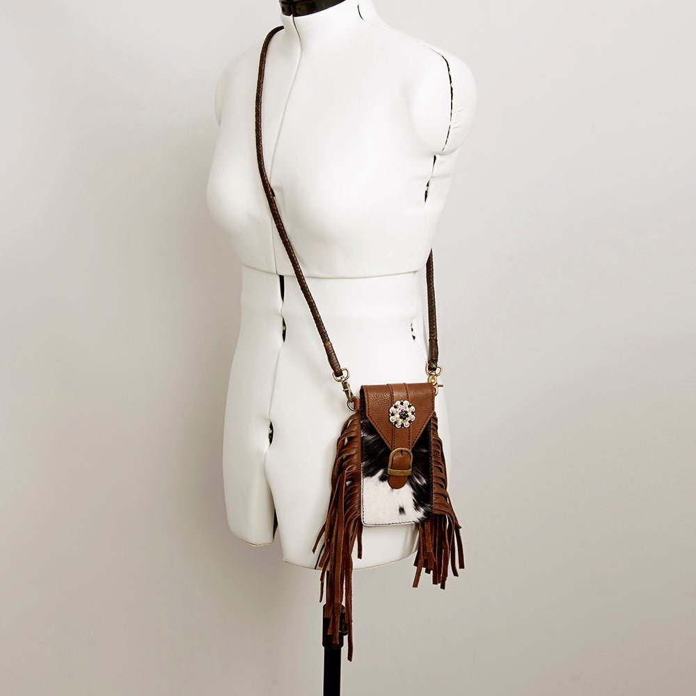 American Darling Cell Phone Holder Hair On Genuine Leather women bag western handbag purse