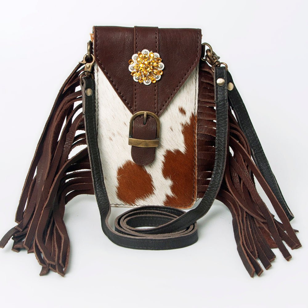 American Darling Cell Phone Holder Hair On Genuine Leather women bag western handbag purse
