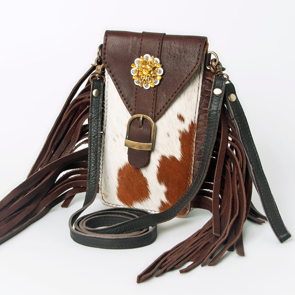 American Darling Cell Phone Holder Hair On Genuine Leather women bag western handbag purse