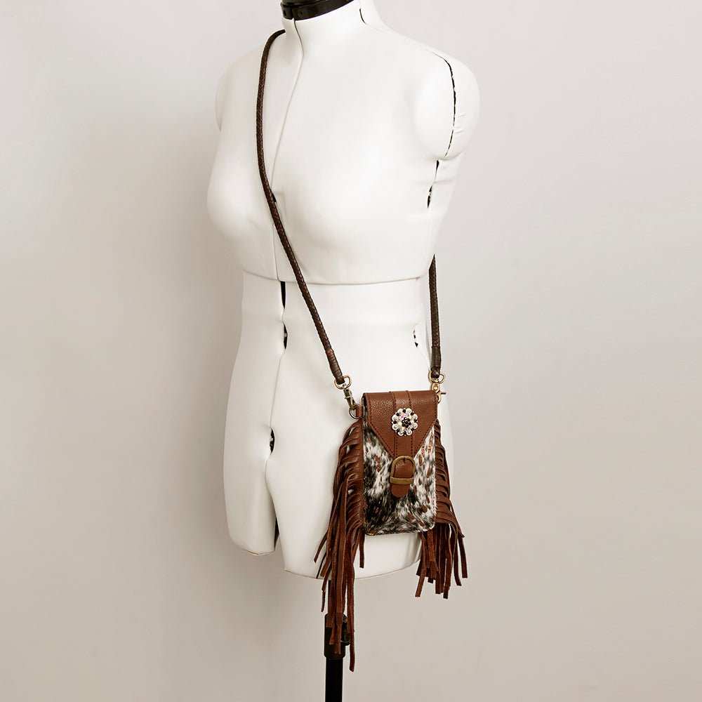 American Darling Cell Phone Holder Hair On Genuine Leather women bag western handbag purse