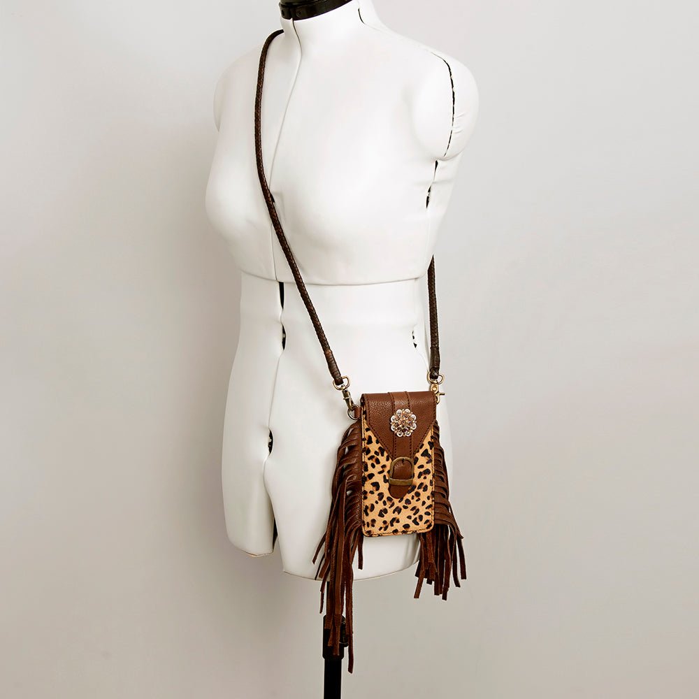 American Darling Cell Phone Holder Hair On Genuine Leather women bag western handbag purse