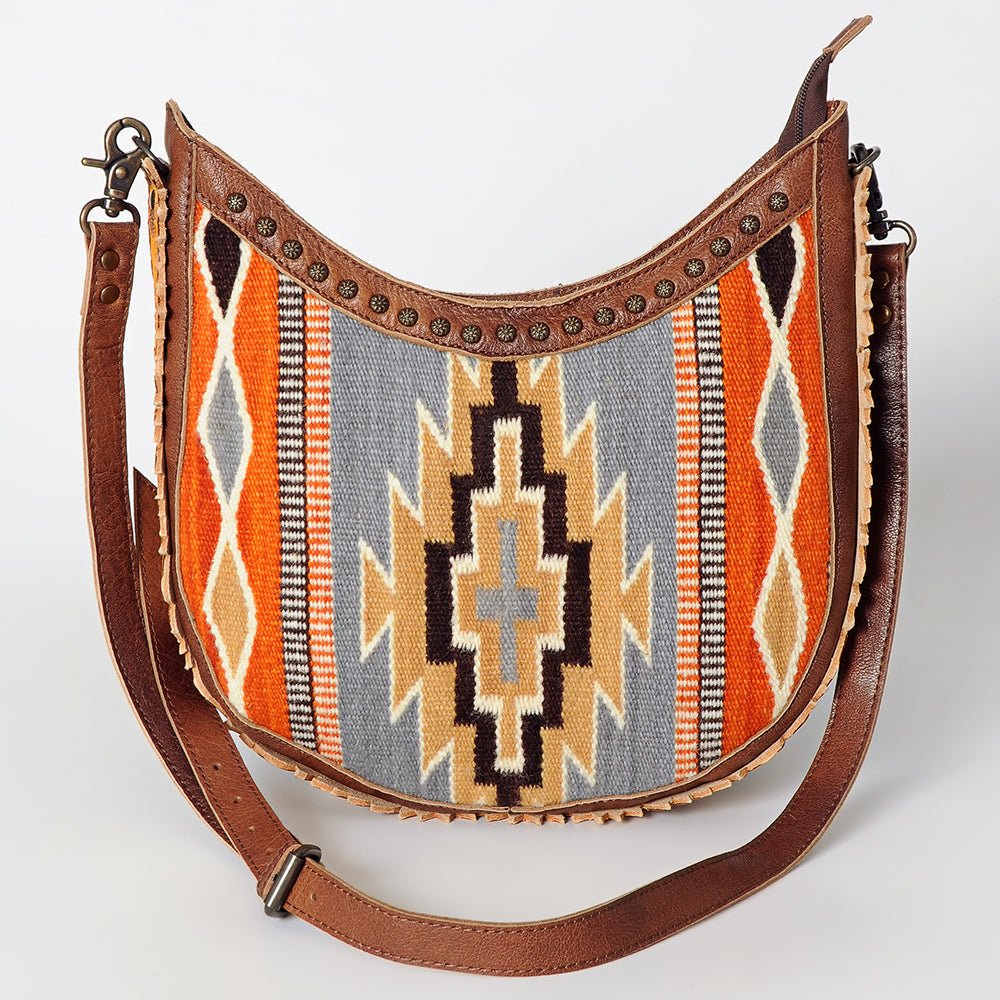 American Darling Hand Tooled Saddle Blanket Genuine Leather Women Bag Western Handbag Purse