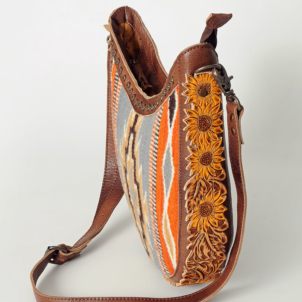 American Darling Hand Tooled Saddle Blanket Genuine Leather Women Bag Western Handbag Purse