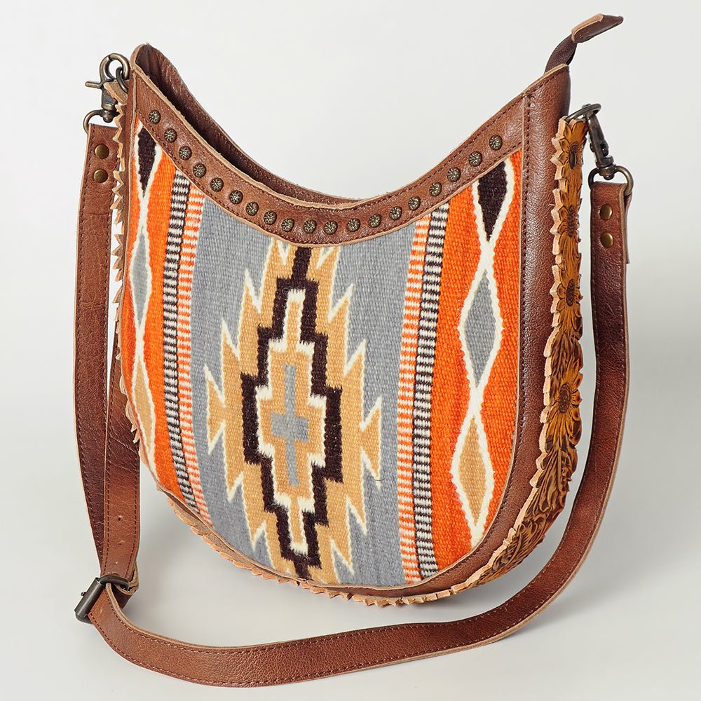 American Darling Hand Tooled Saddle Blanket Genuine Leather Women Bag Western Handbag Purse