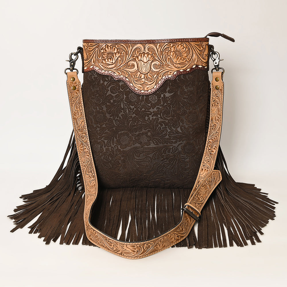 American Darling ADBGS192DM1E Messenger Hand Tooled Embossed Genuine Leather women bag western handbag purse