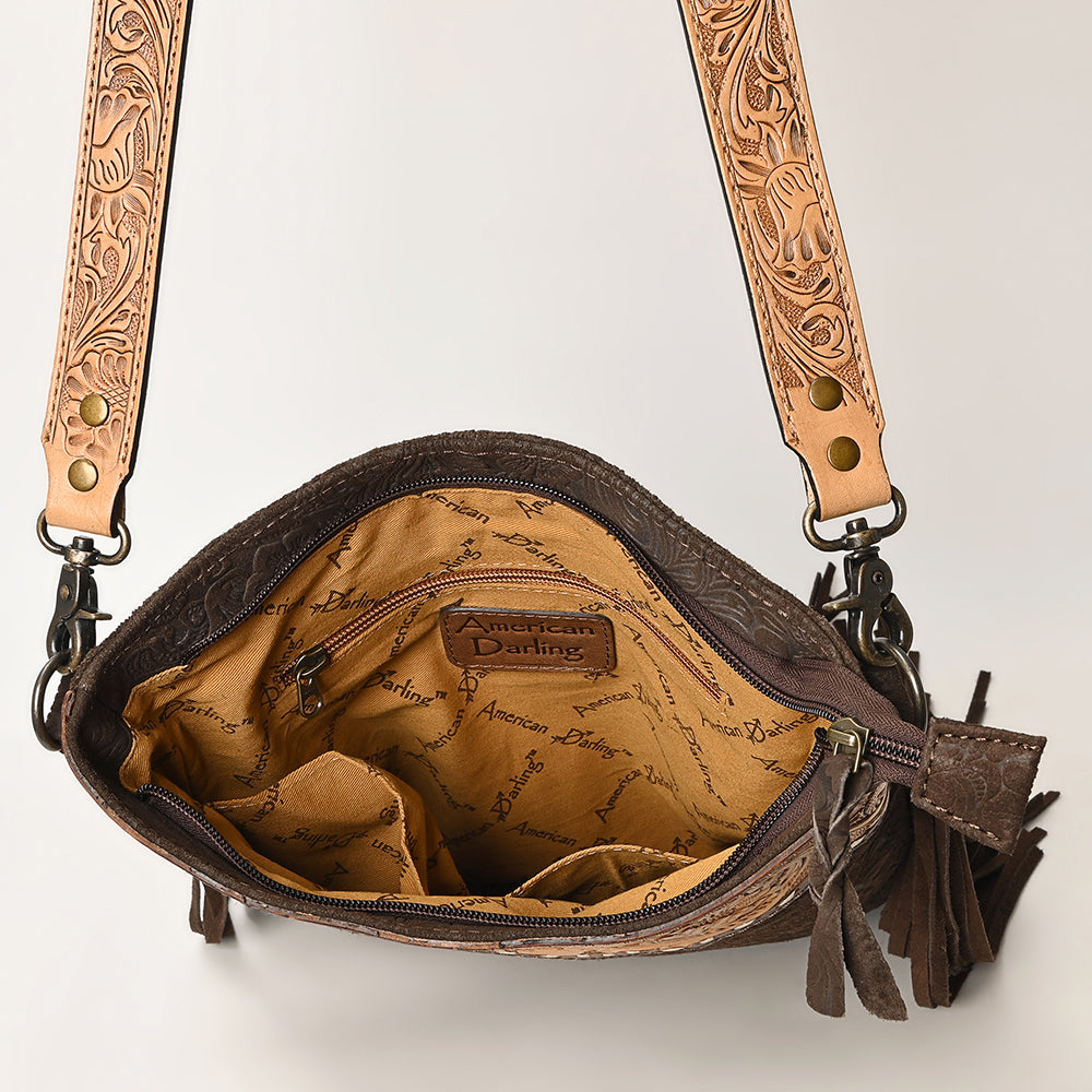 American Darling ADBGS192DM1E Messenger Hand Tooled Embossed Genuine Leather women bag western handbag purse