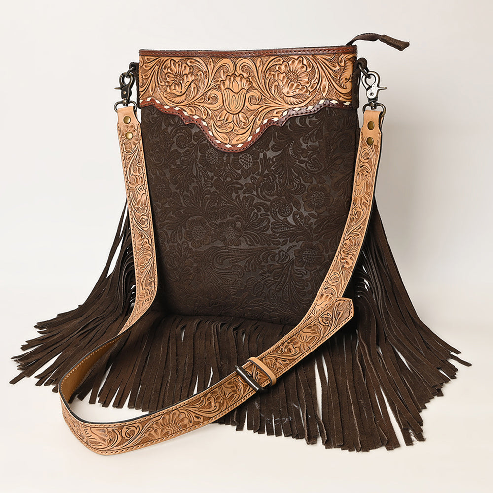 American Darling ADBGS192DM1E Messenger Hand Tooled Embossed Genuine Leather women bag western handbag purse