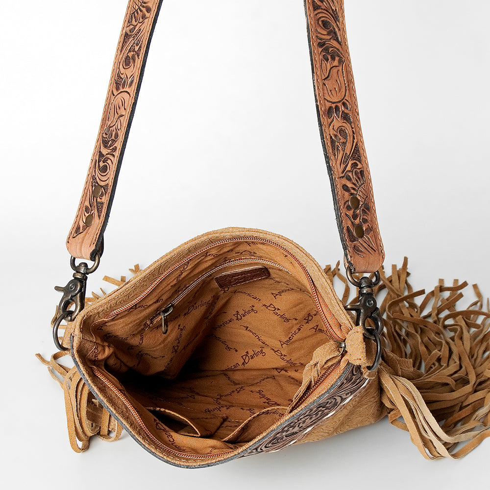 American Darling Messenger Hand Tooled Embossed Genuine Leather Western Women Bag Handbag Purse | Cute Messenger Bag | Leather Messenger Bag | Messenger Purse