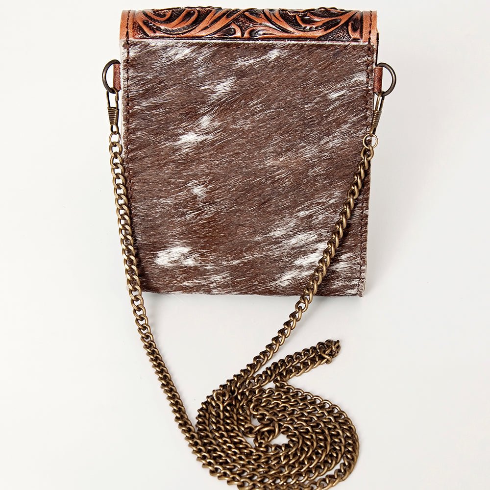 American Darling Hand Tooled Hair On Genuine Leather Women Bag Western Handbag Purse