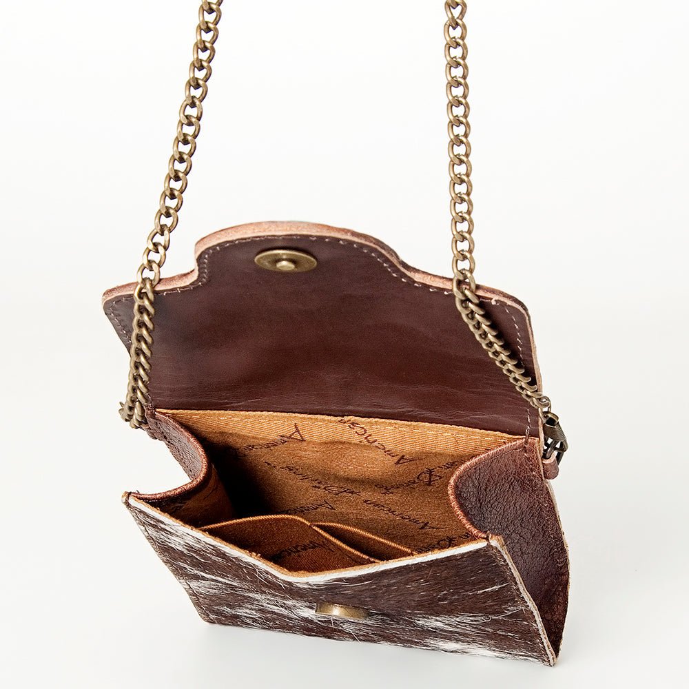 American Darling Hand Tooled Hair On Genuine Leather Women Bag Western Handbag Purse