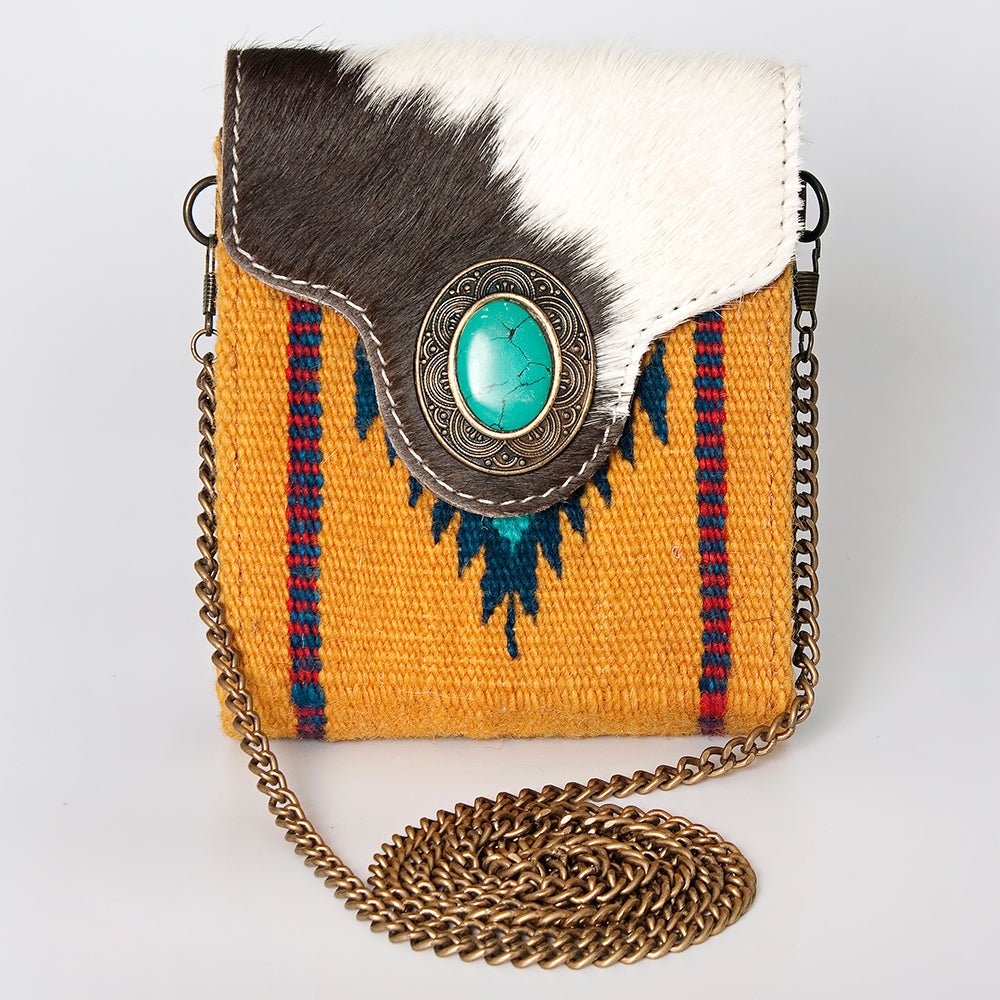 American Darling Hand Tooled Hair On Genuine Leather Women Bag Western Handbag Purse