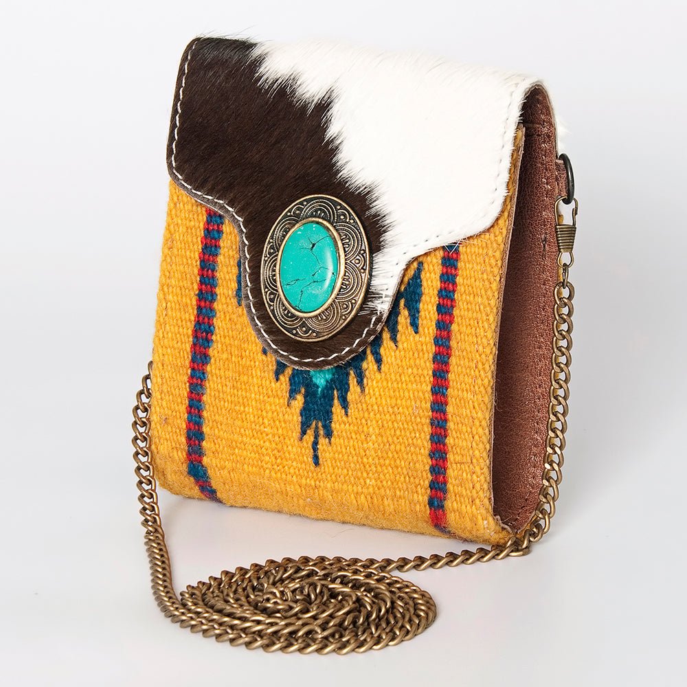 American Darling Hand Tooled Hair On Genuine Leather Women Bag Western Handbag Purse