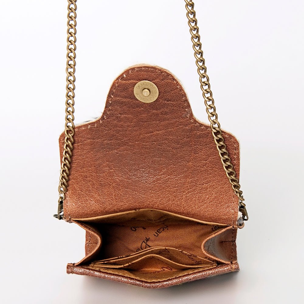 American Darling Hand Tooled Hair On Genuine Leather Women Bag Western Handbag Purse