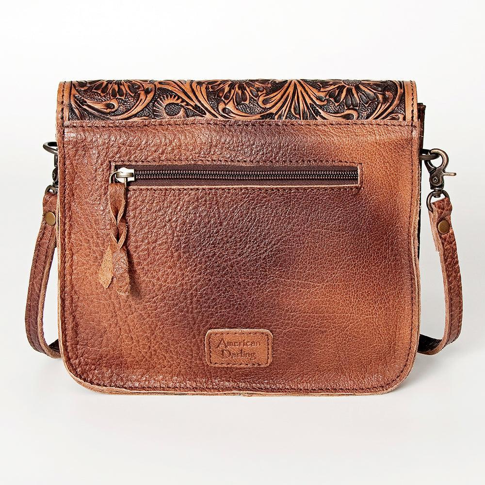 ADBG826B American Darling Hand Tooled Saddle Blanket Genuine Leather Women Bag Western Handbag Purse