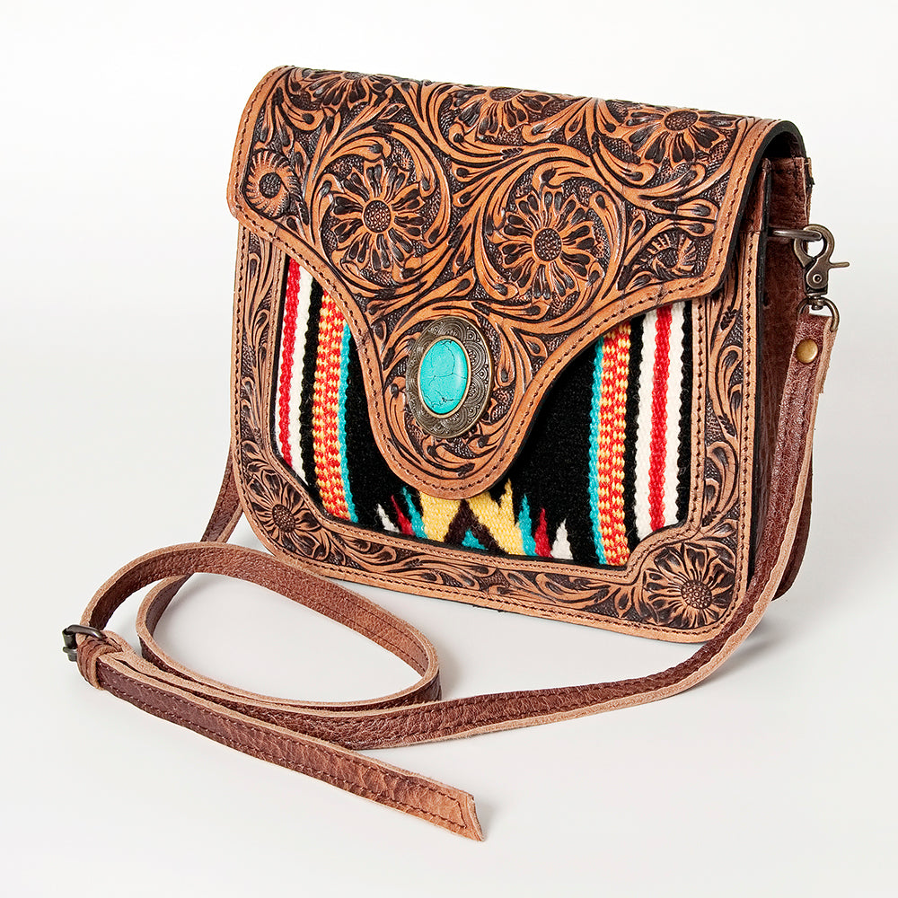 ADBG826C American Darling Hand Tooled Saddle Blanket Genuine Leather Women Bag Western Handbag Purse