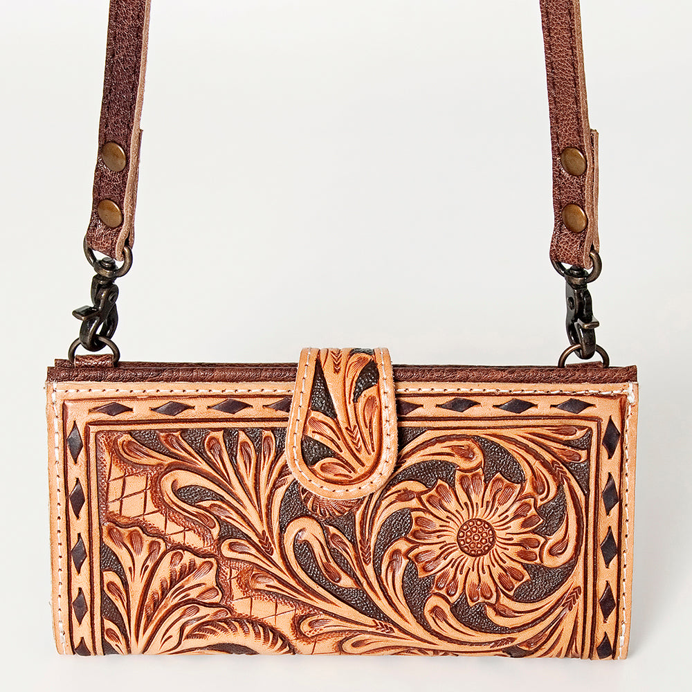 American Darling Small Crossbody Hand Tooled Genuine Leather Western Women Bag Handbag Purse |