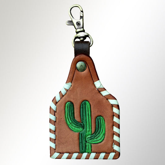 American Darling ADKRX110 Hand Tooled Carved Genuine Leather Keyring