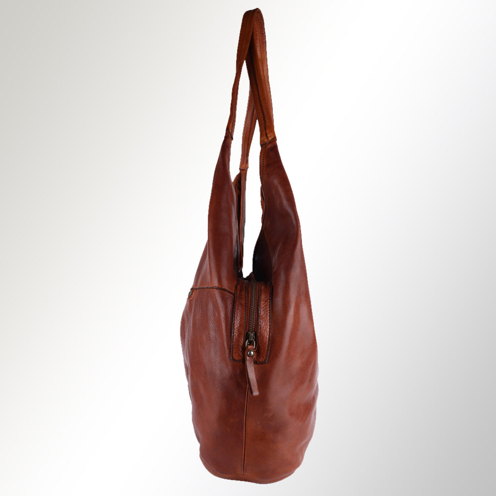 Spaghetti Western Swc184Tan Hobo Vintage Handmade Drum Dyed Genuine European Cowhide Leather Women Bag Western Handbag Purse