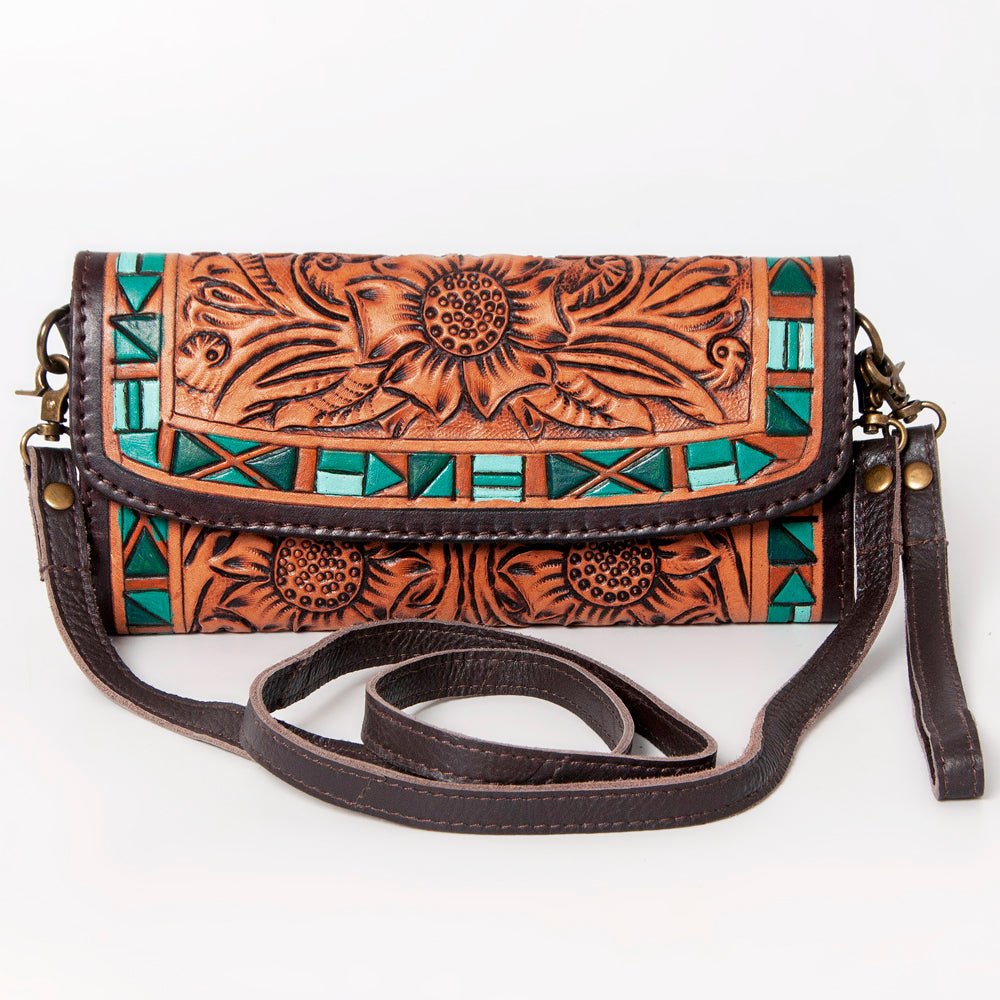 American Darling Wallet Hand Tooled Genuine Leather women bag western handbag purse