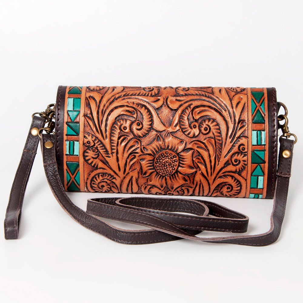 American Darling Wallet Hand Tooled Genuine Leather women bag western handbag purse