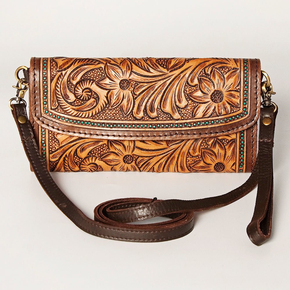 American Darling Wallet Hand Tooled Genuine Leather women bag western handbag purse
