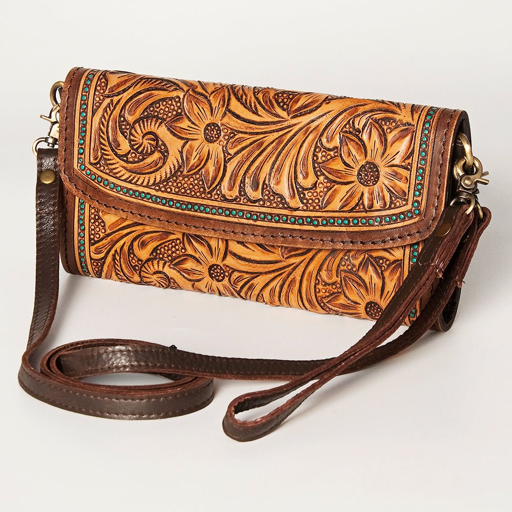 American Darling Wallet Hand Tooled Genuine Leather women bag western handbag purse