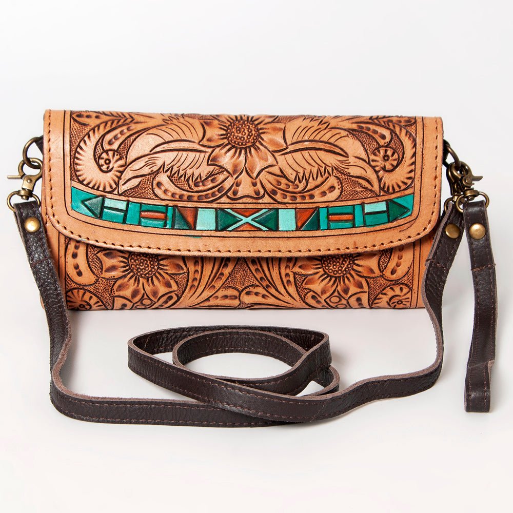 American Darling Wallet Hand Tooled Genuine Leather women bag western handbag purse