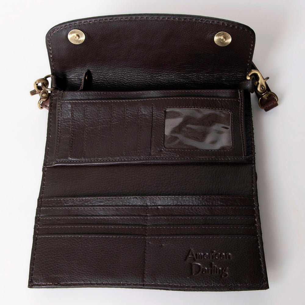 American Darling Wallet Hand Tooled Genuine Leather women bag western handbag purse
