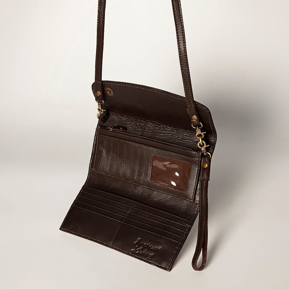 American Darling Wallet Hand Tooled Genuine Leather women bag western handbag purse