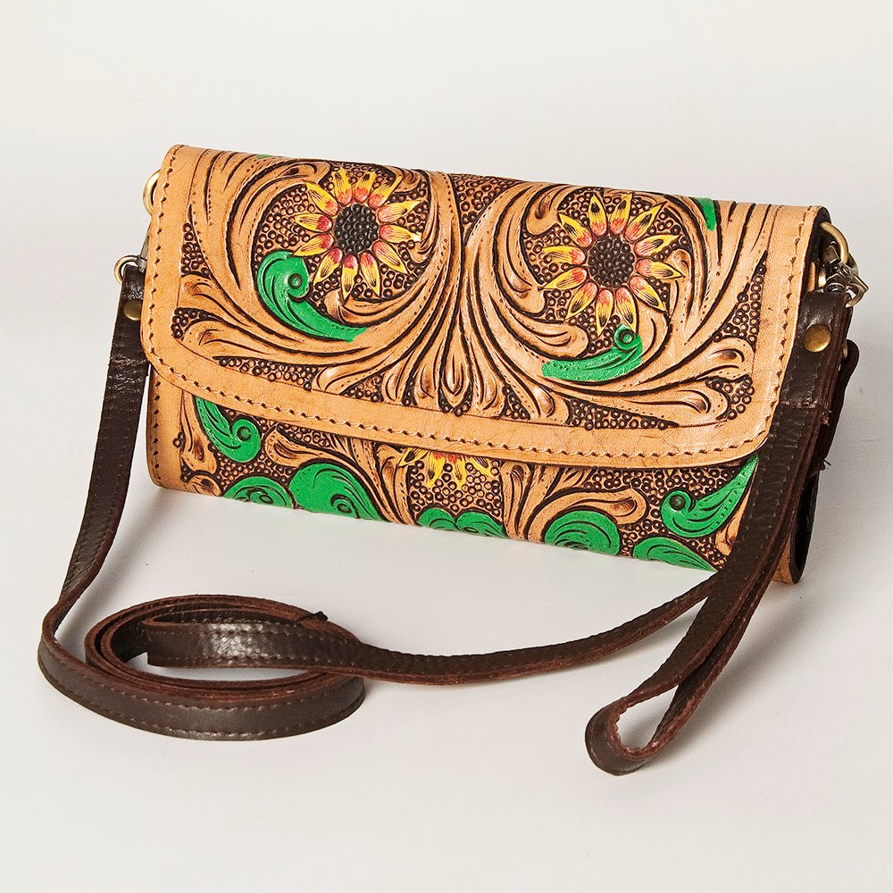 American Darling Wallet Hand Tooled Genuine Leather women bag western handbag purse