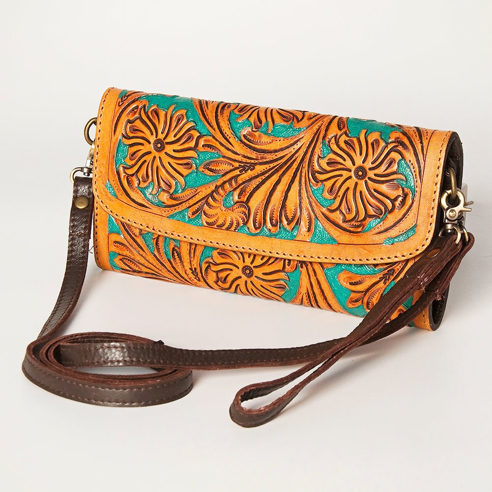 American Darling Wallet Hand Tooled Genuine Leather women bag western handbag purse