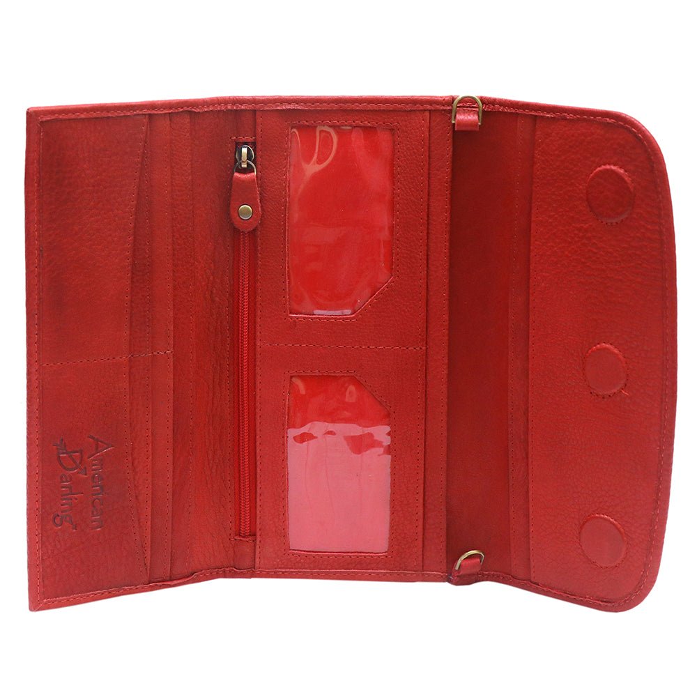 American Darling Wallet Genuine Leather Women Bag Western Handbag Purse