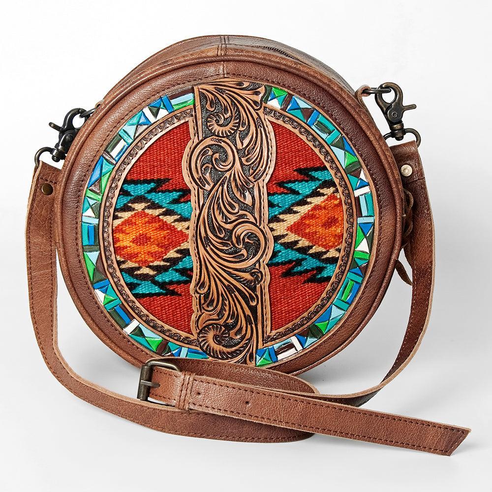 ADBG839C American Darling Hand Tooled Saddle Blanket Genuine Leather Women Bag Western Handbag Purse