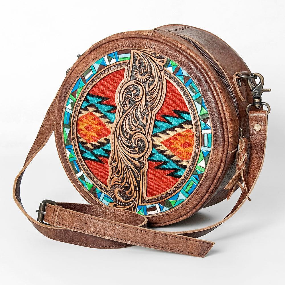 ADBG839C American Darling Hand Tooled Saddle Blanket Genuine Leather Women Bag Western Handbag Purse