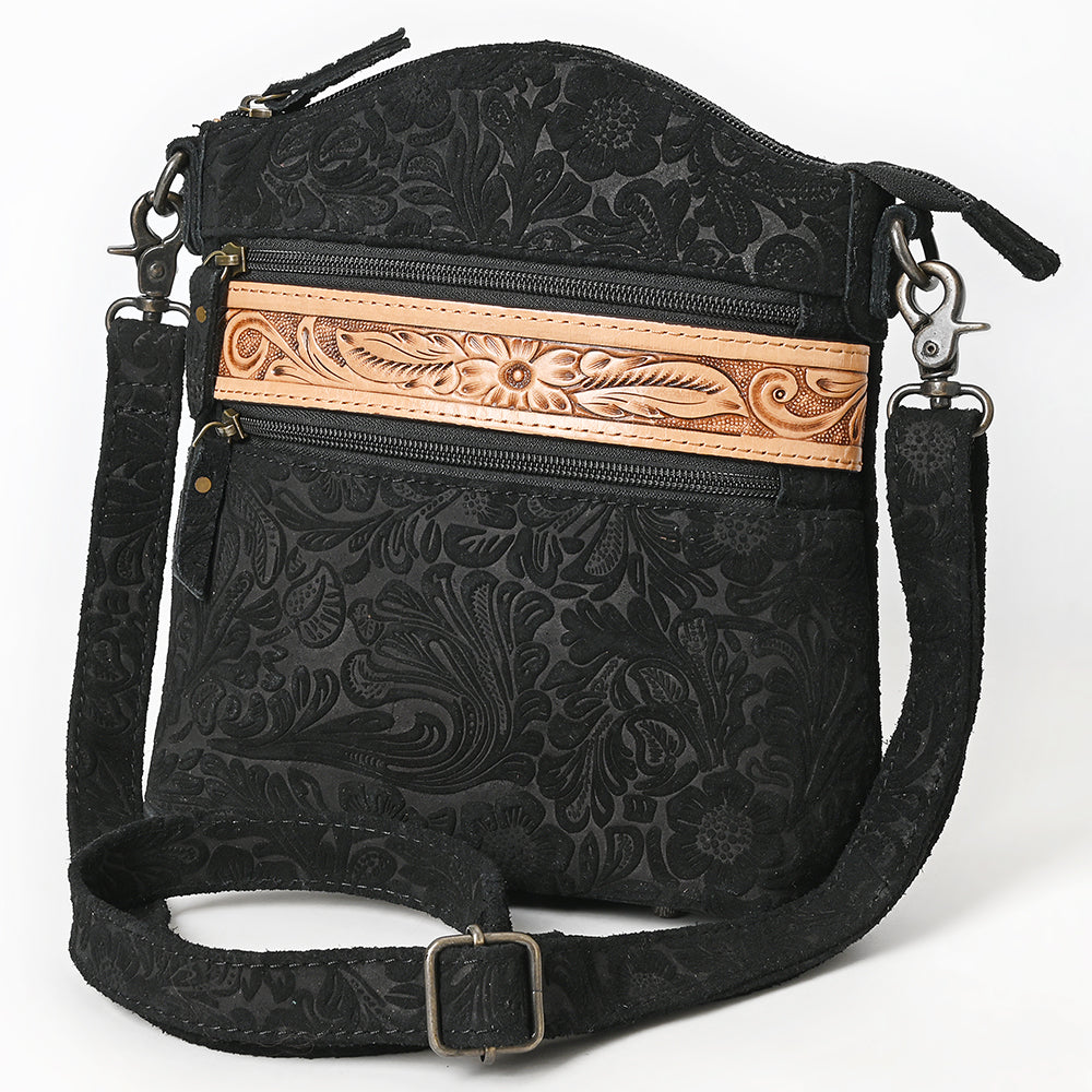 American Darling ADBG840 Crossbody Hand Tooled Embossed Genuine Leather Genuine Leather Women Bag Western Handbag Purse