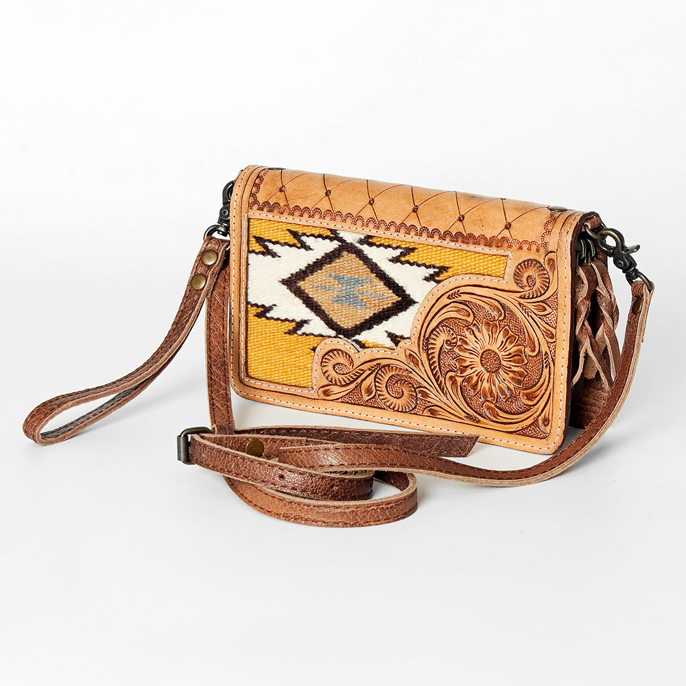 ADBG844D American Darling Hand Tooled Saddle Blanket Genuine Leather Women Bag Western Handbag Purse