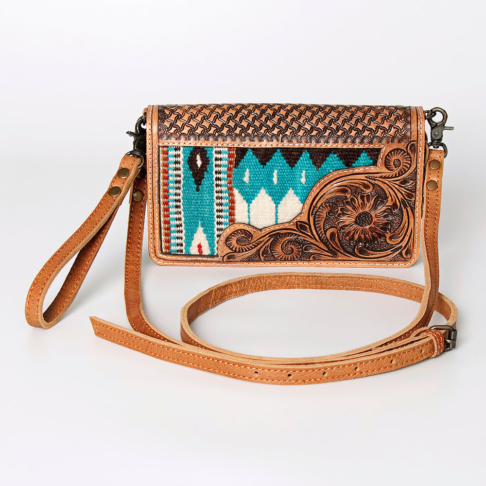 American Darling Cross Body Hand Tooled Saddle Blanket Genuine Leather Western Women Bag Handbag Purse | Crossbody for Cute