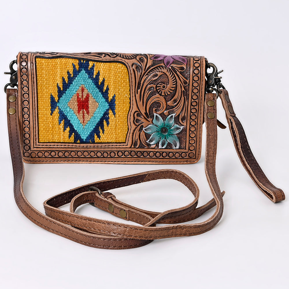 ADBG844I American Darling Hand Tooled Saddle Blanket Genuine Leather Women Bag Western Handbag Purse