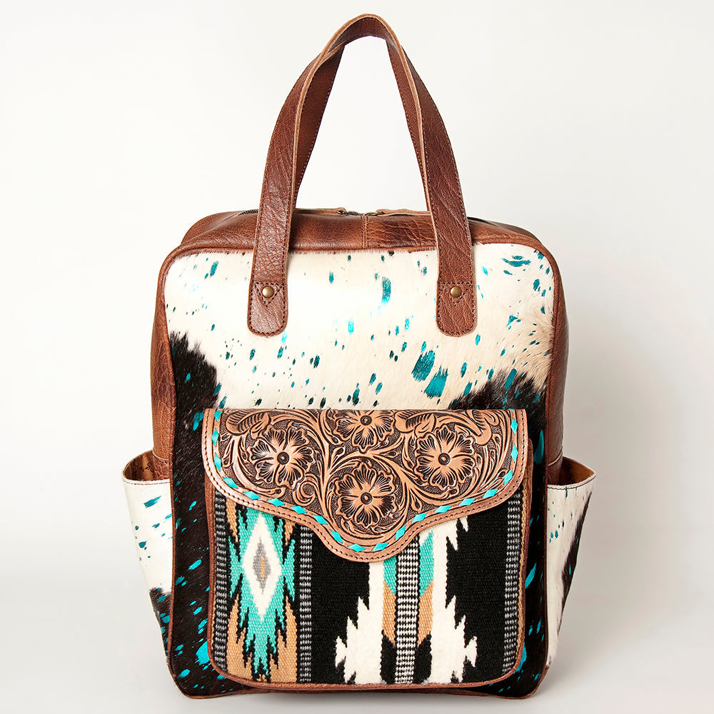 American Darling Backpack Saddle Blanket Hair On Genuine Leather Western Women Bag Handbag Purse | for Laptop School