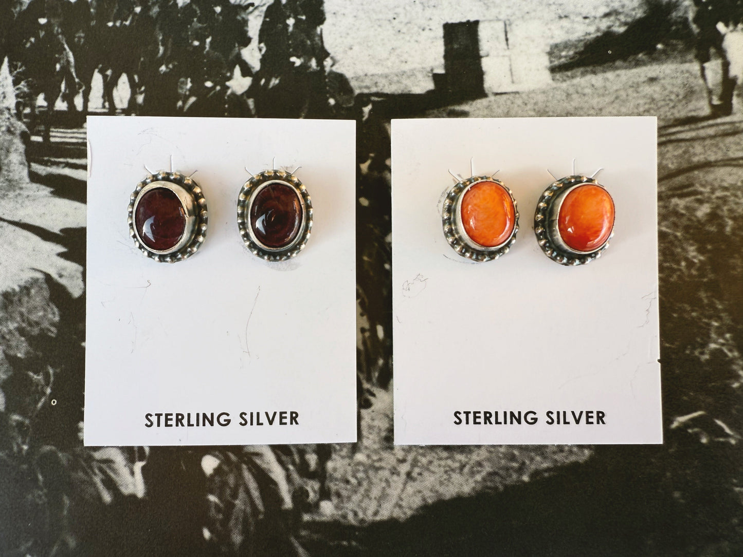 Purple Spiny Oyster Desert Stud Earrings