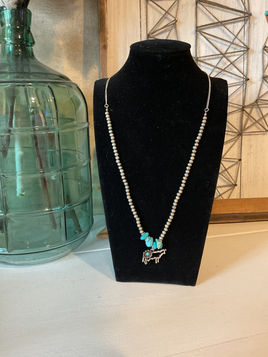 Turquoise Cow Necklace