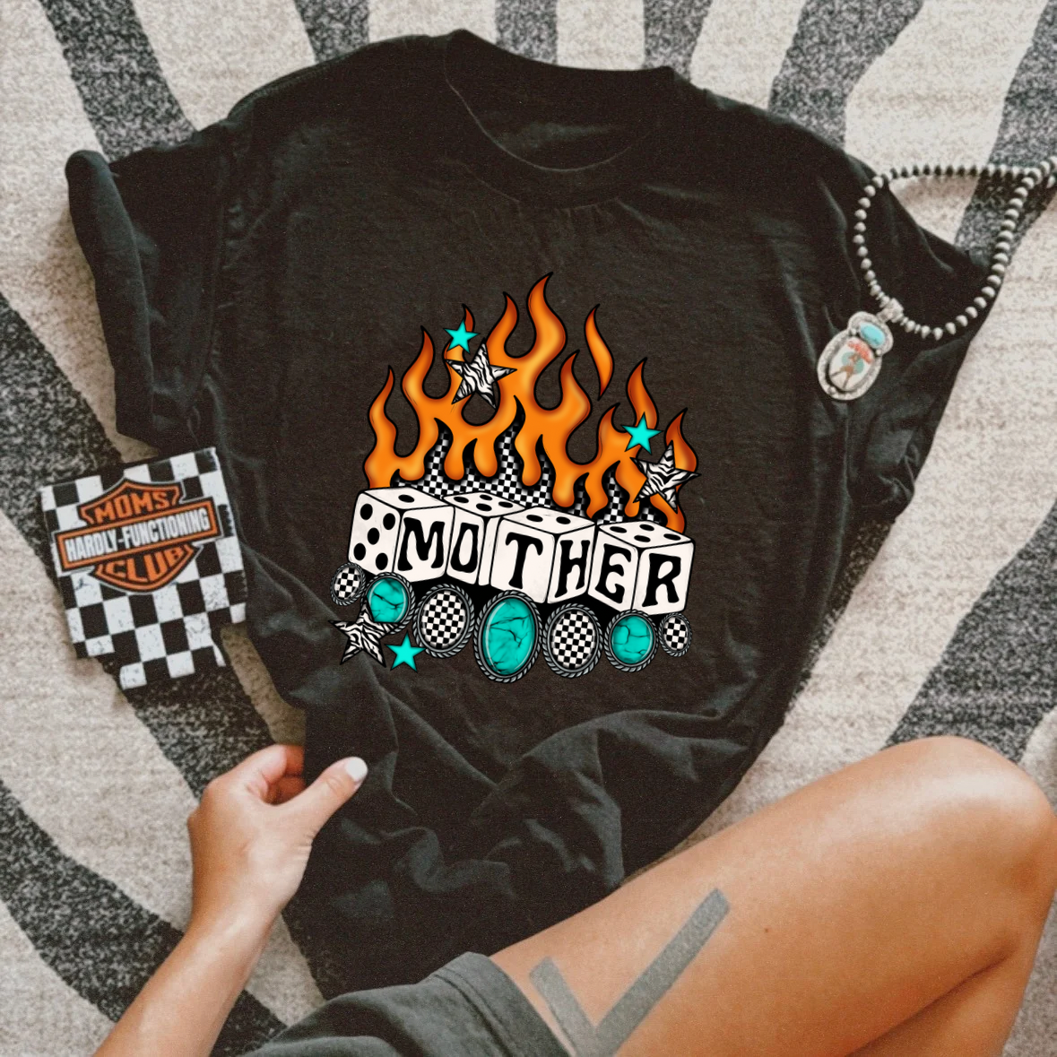 Flamin Mother Dice tee